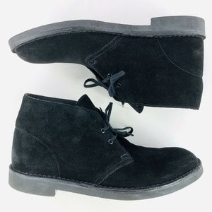 Clarks Bushacre 2 Desert Chukka Boots Black Suede